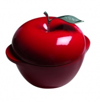 Lodge L Series E3AP40 Enameled Cast Iron Apple Pot, Patriot Red, 3-Quart