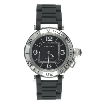 Cartier Men's W31077U2 Pasha Seatimer Automatic Stainless Steel and Rubber Watch Cartier Men's W31077U2 Pasha Seatimer Automatic Stainless Steel and Rubber Watch
