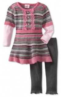 Nannette Baby-Girls Infant 2 Piece Ruffle Bottom Sweater Set, Grey, 18 Months Nannette Baby-Girls Infant 2 Piece Ruffle Bottom Sweater Set, Grey, 18 Months