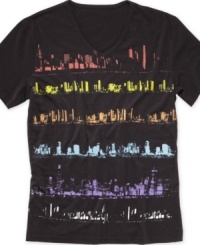 Take on the night with this electric t-shirt from Bar III. Take on the night with this electric t-shirt from Bar III.