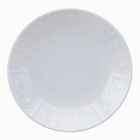 Modern in design with a raised circular pattern, made from French Limoges Porcelain. Dishwasher and microwave safe. Modern in design with a raised circular pattern, made from French Limoges Porcelain. Dishwasher and microwave safe.