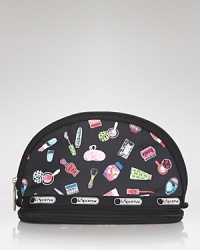 Get pretty organized with this shapely LeSportsac cosmetics case, styled in a fresh for the season print. Get pretty organized with this shapely LeSportsac cosmetics case, styled in a fresh for the season print.