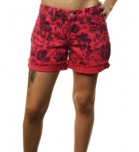 Lucky Brand Women's Cut Off Style W/Blue Roses Design Denim Shorts Pink Lucky Brand Women's Cut Off Style W/Blue Roses Design Denim Shorts Pink