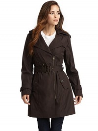 THE LOOKRemovable hood with buttonsNotched collarAsymmetrical front zipper with concealed button frontChest zip pocketDual button flap pocketsRemovable buckled beltLong sleeves with belted cuffsCenter back ventZip-out padded liningTHE FITAbout 33 from shoulder to hemTHE MATERIALShell: polyesterFill: polyesterLining: polyesterCARE & ORIGINJacket: dry cleanLining: machine washImportedModel shown is 5'10 (177cm) THE LOOKRemovable hood with buttonsNotched collarAsymmetrical front zipper with concealed button frontChest zip pocketDual button flap pocketsRemovable buckled beltLong sleeves with belted cuffsCenter back ventZip-out padded liningTHE FITAbout 33 from shoulder to hemTHE MATERIALShell: polyesterFill: polyesterLining: polyesterCARE & ORIGINJacket: dry cleanLining: machine washImportedModel shown is 5'10 (177cm)
