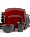 Signature Living Dinnerware, Barcelona Red 16 Piece Set - Service for 4