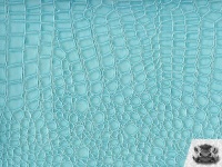Vinyl Crocodile AQUA BLUE Fake Leather Fabric By the Yard Vinyl Crocodile AQUA BLUE Fake Leather Fabric By the Yard