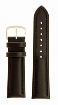 Men's Genuine Italian Leather Watchband Chronograph Style Black 19mm Watch Band Men's Genuine Italian Leather Watchband Chronograph Style Black 19mm Watch Band