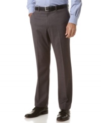 With a slim fit, these pants from Perry Ellis streamline and modernize your 9-to-5 look. With a slim fit, these pants from Perry Ellis streamline and modernize your 9-to-5 look.