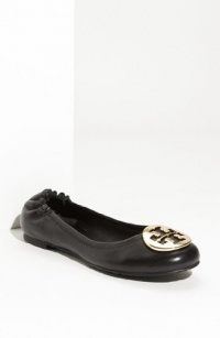 Classic Reva Ballet Flat Black with Gold Logo Size 7 Classic Reva Ballet Flat Black with Gold Logo Size 7