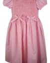 Rare Editions Girls Pink Polka Dot Smocked Dress-24 Months