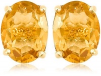 Gold Plated Sterling Silver 8x6mm Oval Citrine Earrings Gold Plated Sterling Silver 8x6mm Oval Citrine Earrings