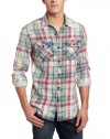 True Religion Men's Indigo Plaid Work Wear Button Down