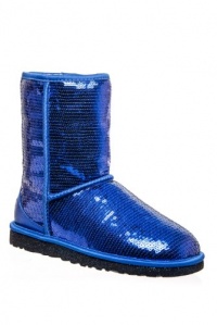 UGG Australia Womens Classic Short Sparkles Boot Blue Size 8 UGG Australia Womens Classic Short Sparkles Boot Blue Size 8