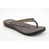 Marc Fisher Women's Fluff Embellished Thong Sandals in Dark brown