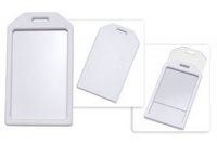 White Rigid Plastic Luggage Tag Holder 1840-6208 and 6 Loop White Rigid Plastic Luggage Tag Holder 1840-6208 and 6 Loop