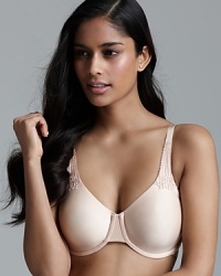 A smooth cup underwire bra with floral lace wings from Wacoal. Style #855187 A smooth cup underwire bra with floral lace wings from Wacoal. Style #855187