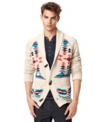 Let your primal instinct for fashion shine through in this three-button sweater from Bar III.