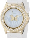 Disney Women's MN1053 Rhinestone Accent Minnie Mouse White Rubber Strap Watch