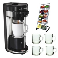 Hamilton Beach 49995 FlexBrew Single Serve Coffeemaker + Coffee Pod Stand + Stoneware Coffee Mug Set Hamilton Beach 49995 FlexBrew Single Serve Coffeemaker + Coffee Pod Stand + Stoneware Coffee Mug Set
