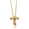 Lily Nily 18K Gold Overlay Pink Enamel Children's Initial Pendant T