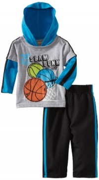 Kids Headquarters Baby-Boys Infant 2 Piece Hooded Slam Dunk Top with Pant, Gray/Blue, 12 Months Kids Headquarters Baby-Boys Infant 2 Piece Hooded Slam Dunk Top with Pant, Gray/Blue, 12 Months