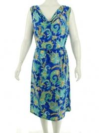 Lauren Ralph Lauren Cowl Neck Dress Blue Multi 3X Lauren Ralph Lauren Cowl Neck Dress Blue Multi 3X