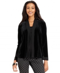 Get a layered look without the fuss in Charter Club's easy petite velvet topper. Get a layered look without the fuss in Charter Club's easy petite velvet topper.