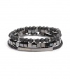 G by GUESS Men's Hematite-Tone Bracelet Set, HEMATITE