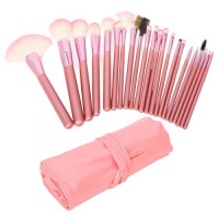 22pcs Professional Cosmetic Makeup Brush Set with Pink Bag Pink