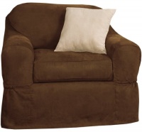 Maytex Piped Suede 2-Piece Slipcover Chair, Brown Maytex Piped Suede 2-Piece Slipcover Chair, Brown