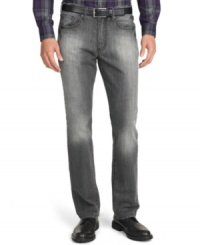 With grey wash detail and embroidered back pockets, these jeans by Kenneth Cole New York are just what you've been looking for in jeans. With grey wash detail and embroidered back pockets, these jeans by Kenneth Cole New York are just what you've been looking for in jeans.