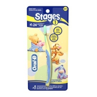 Oral-B Stages 1 Disney Baby 4-24 Months Toothbrush, 1 Count (Pack of 2) Colors and Designs May Vary Oral-B Stages 1 Disney Baby 4-24 Months Toothbrush, 1 Count (Pack of 2) Colors and Designs May Vary