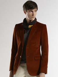 A classic blazer for the distinguished gentleman, tailored with the perfect blend of color and texture in a rich corduroy cotton.Button-frontChest welt, waist flap pocketsAbout 29 from shoulder to hemCottonDry cleanMade in Italy A classic blazer for the distinguished gentleman, tailored with the perfect blend of color and texture in a rich corduroy cotton.Button-frontChest welt, waist flap pocketsAbout 29 from shoulder to hemCottonDry cleanMade in Italy