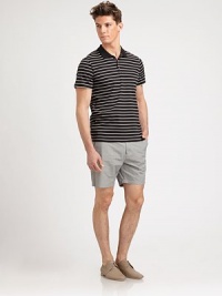 A traditional houndstooth pattern adorns these modern-fitting shorts, tailored in a cool, comfortable cotton for endless comfort and enjoyable moments all season long.Flat-front styleSide slash, back welt pocketsInseam, about 7CottonMachine washImported A traditional houndstooth pattern adorns these modern-fitting shorts, tailored in a cool, comfortable cotton for endless comfort and enjoyable moments all season long.Flat-front styleSide slash, back welt pocketsInseam, about 7CottonMachine washImported