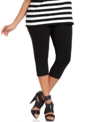 Embrace the stylish comfort of INC's cropped plus size pants, featuring an elastic waist-- pair them with the season's latest tops. Embrace the stylish comfort of INC's cropped plus size pants, featuring an elastic waist-- pair them with the season's latest tops.