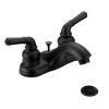 Designers Impressions 652369 Oil Rubbed Bronze Two Handle Lavatory Bathroom Vanity Faucet - Bathroom Sink Faucet with Matching Pop-Up Drain Trim Assembly