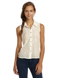 XOXO Juniors Sleeveless Top, White, Medium XOXO Juniors Sleeveless Top, White, Medium