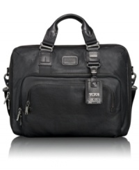 This brief from the Alpha Bravo leather collection is crafted from lightweight-yet-rugged, full-grain leather that is burnished for a distressed look. This brief from the Alpha Bravo leather collection is crafted from lightweight-yet-rugged, full-grain leather that is burnished for a distressed look.