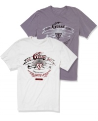 Stamp champ. With a rad, touchable graphic, this tee from Guess adds a whole new dimension to your look. Stamp champ. With a rad, touchable graphic, this tee from Guess adds a whole new dimension to your look.