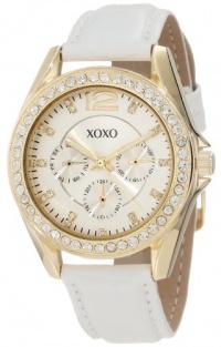 XOXO Women's XO3354 Rhinestones Accent White Strap Watch XOXO Women's XO3354 Rhinestones Accent White Strap Watch