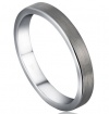 SOMEN TUNGSTEN 3mm Tungsten Carbide Rings Flat Silver Brushed Size 4 - 10.5