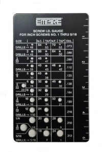 Empire Level 2760 Screw ID Gauge, SAE Standards 1 to 5/16-Inch Empire Level 2760 Screw ID Gauge, SAE Standards 1 to 5/16-Inch