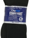 Diastar Comfy Feet Diabetic Socks, Black, 13-15, 3 pack