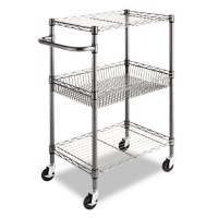 Alera 3-Tier Wire Rolling Cart, 16 by 26 by 39-Inch, Black Anthracite Alera 3-Tier Wire Rolling Cart, 16 by 26 by 39-Inch, Black Anthracite