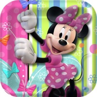 Minnie Mouse Party Plates - Minnie Square Paper Dessert Plates - 8 Count Minnie Mouse Party Plates - Minnie Square Paper Dessert Plates - 8 Count