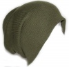 Ribbed Beanie Hat Slouch Style Skull Cap Ski Hat Olive