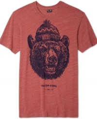 Bear your arms in this Volcom tee, featuring a cool grizzly graphic and comfy fit. Bear your arms in this Volcom tee, featuring a cool grizzly graphic and comfy fit.