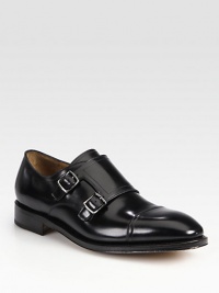 A double monk strap closure lends modern elegance to this dress wardrobe classic, beautifully crafted in sleek Italian calfskin leather.Leather upperLeather liningPadded insoleLeather soleMade in Italy