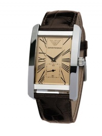 Emporio Armani Men's AR0154 Classic Brown Leather Beige Roman Numeral Dial Watch Emporio Armani Men's AR0154 Classic Brown Leather Beige Roman Numeral Dial Watch