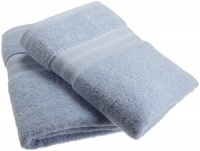 1888 Mills 100-Percent Organic Cotton Oversized Bath Towel Set of 2, Water Blue